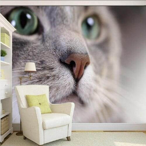 Drop Shipping Photo Wallpaper HD Beautiful Cute Cat Photography Close TV Background Wall Living Room Wallpaper Lobby Mural
