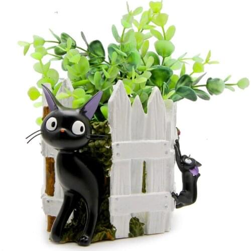 My Neighbor Totoro Kiki Kikis Delivery PVC Cat Action Figure Doll Service Fence Flower Resin Plastic Model