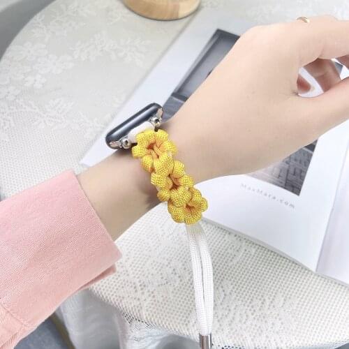 Graceful Lady Braided Nylon Rope for Apple Watch Band 38/42mm 40/44mm Adjustable Strap for iWatch Wristband Correa 6SE 5 4 3 2 1