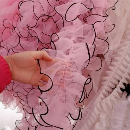 5Meters Exquisite Precision Organza Ruffles Lace Fabric Tightly Hem Pleated Lace Trim Skirt Cuffs Doll Clothes Lace Accessories