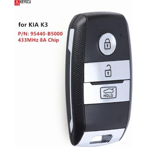 Keyecu Smart Remote Key Keyless 3 Button 433MHz 8A Chip Fob for KIA K3 P/N: 95440-B5000 95440B5000