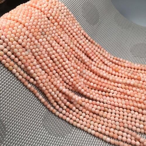 Coral Beads Spherical Loose Isolation Beads for Jewelry Making DIY Charms Fashion Bracelet Necklace Accessories Size 4mm