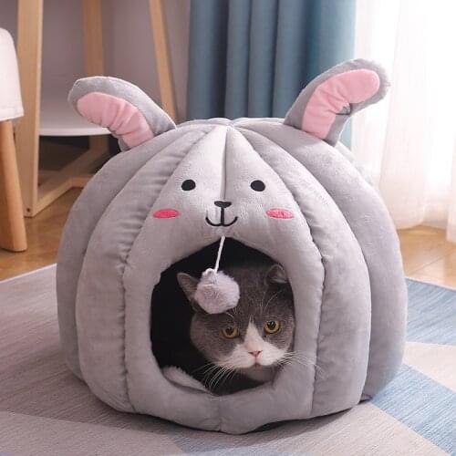 Cat Cave Bed Lovely rabbit Shape Winter Warm Pet Puppy Bed Comfortable Small Dog Kennel Cats Sleeping Bag