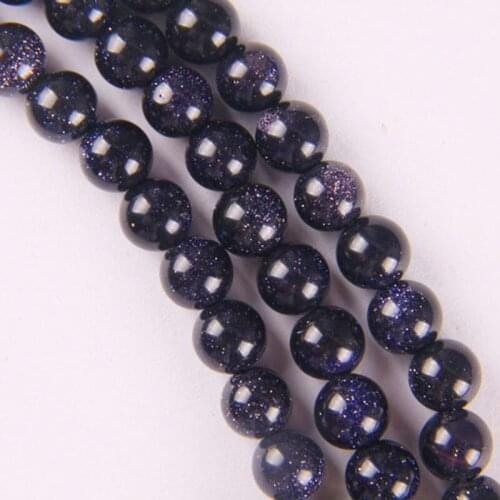 8MM Blue Sandstone Round Loose Beads 14.5 Inch Jewelry Making B108