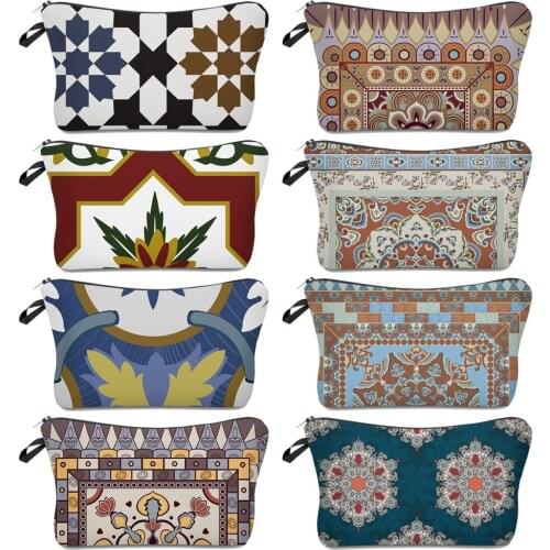 Mandala Cosmetic Bag New Symphony Multifunctional Lady Dumpling Shaped Makeup Bag Custom Toiletry Totes Fashion Women Retro