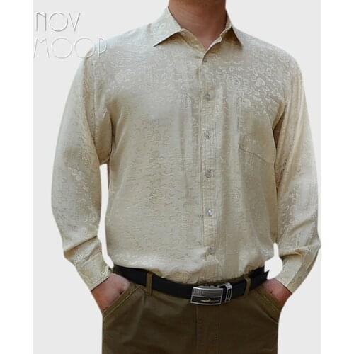 5 Colors 100% natural silk shirt men shirts dragon jacquard chemise homm camiseta masculina camisa masculina LT380 Free shipping