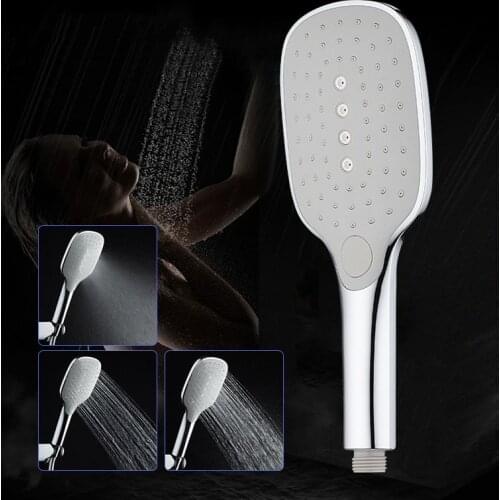 Bathroom Shower Head Set ABS Plastic 3 Function Hand Held Shower Head Water Saving Wall Mounted Bath Shower Head Hose Holder