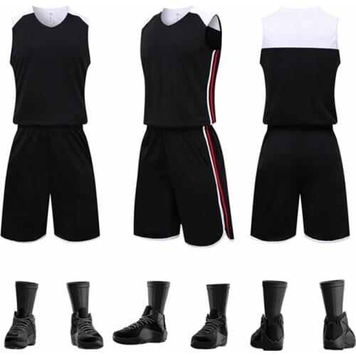 Throwback Boy Mens Basketball Jersey Sets Blank Team College Pockets Clothes Tracksuit Adult Sports Training Suit Uniform Print