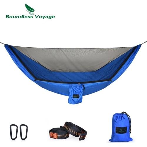 Boundless Voyage Camping Hammock with Mosquito Net Lightweight Portable Hiking Backpacking Camping Picnic Nylon