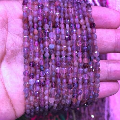 Wholesale 2strings Natural Rubine Beads 2x4mm Faceted Bean Coin Gem Stone Loose Beads For jewelry DIY 15.5"/string