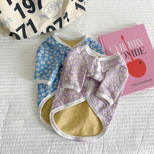 Autumn Pet Dog Clothes Flower Dogs Coats Sweater For Puppy Designer Cotton Jacket For Small Dog Girl Chihuahua Yorkshire Costume