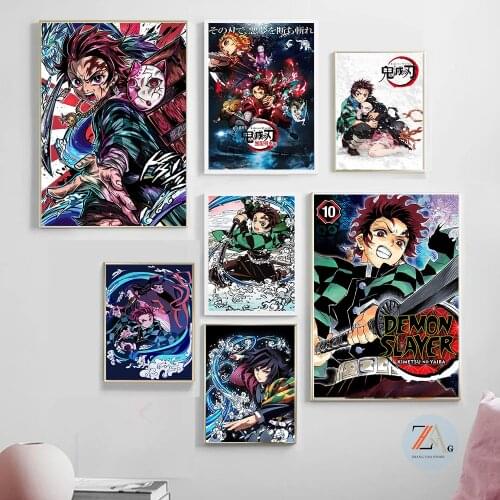 Demon Killer Kimetsu No Yaiba Japanese Anime Poster Art Wall Painting Canvas Printing For Modern Living Room Home Decor Picture