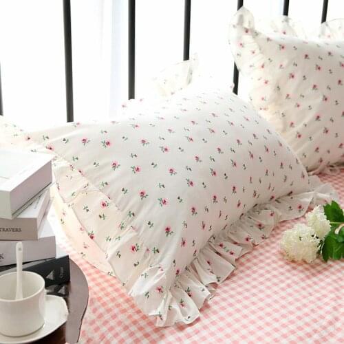 1piece Pastoral pure cotton thick pillowcase Luxury Cushion cover Lace European embroidery ruffle bedding pillowcase home decor