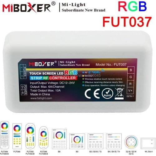 DC12V 24V 6A/CH Max 10A Mi.light 2.4G Wireless 4 Zone RGB LED Controller Remote Receiver FUT037 for RGB LED Strip Support WiFi