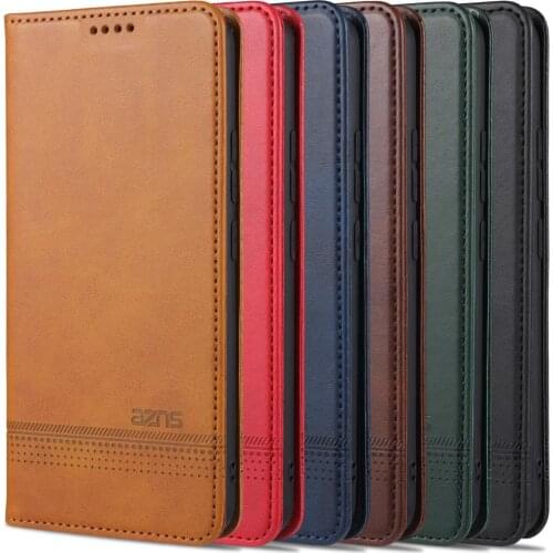 Deluxe magnetic adsorption leather case for OPPO A15 A15s flip cover wallet protective case capa fundas