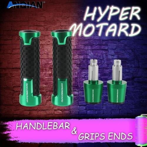 LOGO whit "HYPERMOTARD" For DUCADI HYPERMOTARD 796 821 939 1100 SP Moto CNC Handlebar Grips and Handlebar Grips ends Accessories