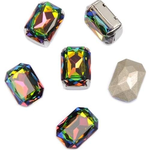 Crystal Vitrail Medium Strass with Frame Setting Jewelry Glue On Rhinestones Crystals Sew On Rhinestone for Garment Jewelry