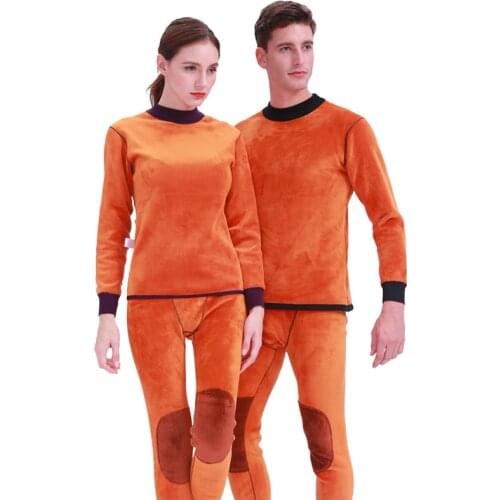 Thermal Underwear men Winter Women Long Johns sets fleece keep warm in cold weather size L to 6XL