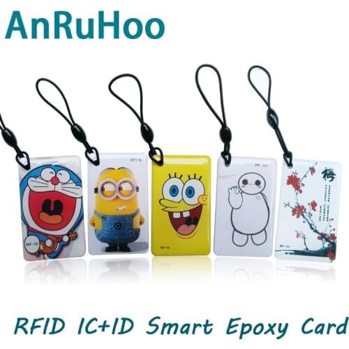 5pcs Uid+T5577 Chip Smart Epoxy Card 125khz Rewriteable Copy Key 13.56mhz Copier Clone Token 1k S50 Tag RFID Changeable Badge