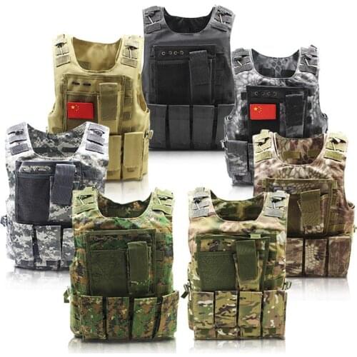 Military Tactical Vest Army Airsoft Molle Vest Combat Hunting Vest with Pouch Assault Plate Carrier CS Outdoor Jungle Equipment