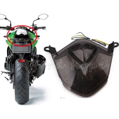 Motorcycle Integrated LED Rear Somke Lens Indicator Turn Signal & Brake Tail TightFit For Kawasaki Ninja ZX10R ZX 6R Z1000 Z750