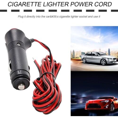 12V/24V Car Styling Cigarette Lighter Plug With Switch Light Red Power Cord 1M Automobiles Power Cord Belt Multifunctional Wire