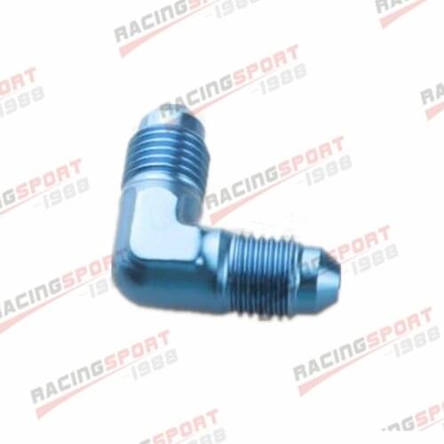 -3AN To AN3 90 Degree Male To Male Flare Union Fitting Adapter Blue