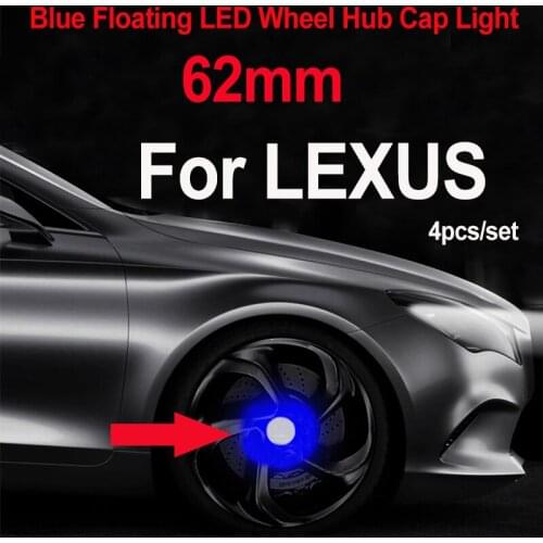 4pcs Silvery/Black 62mm Wheel Rim Center Caps Covers Led Light Floating Illumination for RX IS LS GS Lesabre Car Accessory