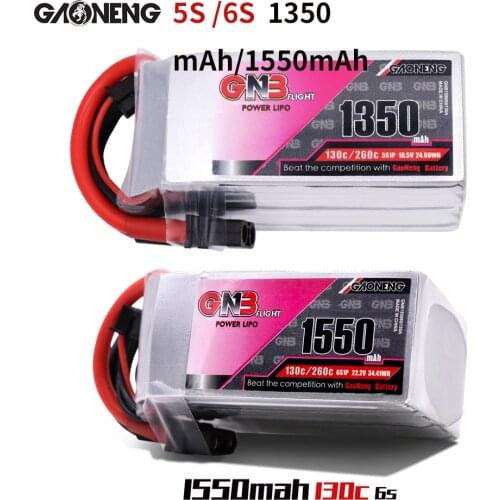 Gaoneng GNB FPV Lipo Battery 5S 18.5V 6S 22.2V 1350mAh 1500mAh Batteries Ffor RC Airplane Quadrotor Drone AKKU