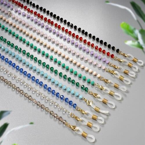 Korean New 2021 Vintage Crystal Heart Pendant Necklace Mask Chain Strap Hang on Neck Glasses Holder Rope for Women