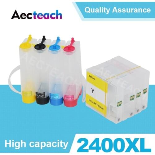 Aecteach Printer Ciss Ink System For Canon PGI 2400 MAXIFY IB4040 iB4140 MB5040 MB5140 MB5340 MB5440 Printer Cartridge