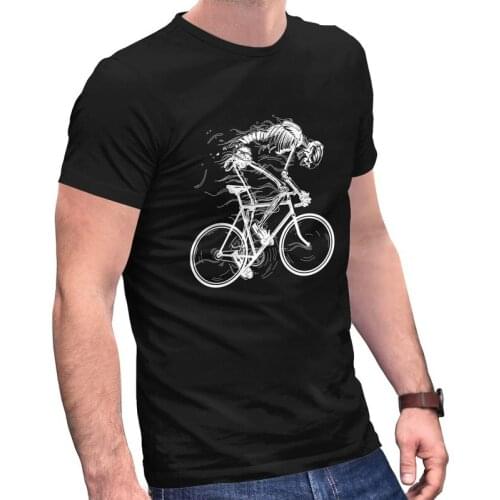 Ride Like Hell Skeleton Skull Bike Cycle T Shirt for Men Cotton Tshirt Graphic Tee Short Sleeves MTB Mountain Biking T-shirts
