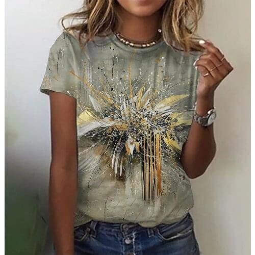 Harajuku T Shirt Women Clothing Print O-neck Short Sleeve Workout Shirts Tops Summer Plus Size Casual Loose Tees T-Shirt