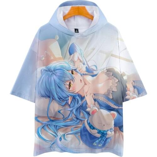 HOLOLIVE VTuber Kawaii Yukihana Lamy 3D Hoodie T-shirts Men Harajuku Summer Oversized T Shirt Men Short Sleeve Tees