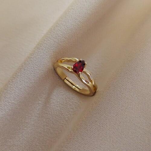 Eternity Promise Color Zircon Finger Rings For Women Engagement Wedding Geometric Adjustable Band Rings Jewelry Best Friend Gift