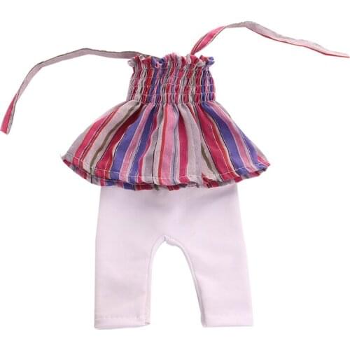 Striped clothes and white underpants suit Fit 18inch American Doll or Our Generaion Doll