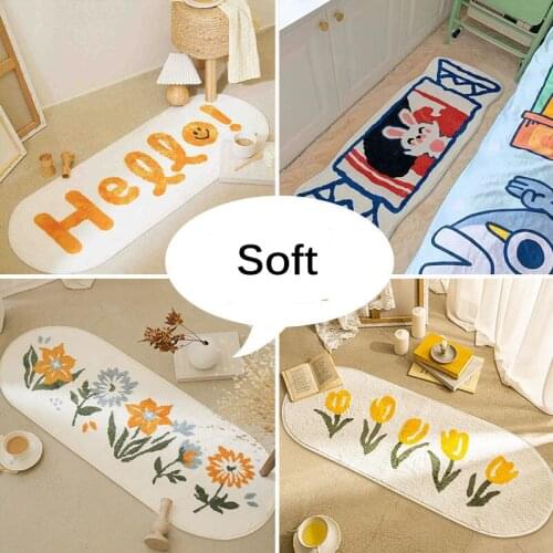 Bubble Kiss Cartoon Soft Long Carpet For Bedroom Bedside Non-Slip Tatami Floor Mat Childrens Room Decor Cashmere Area Rugs