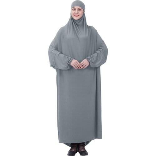 Islamic Clothing Prayer Dress Women Muslim Garment Hooded Long Thobe with Hijab Dubai Turkey Namaz Jurken Abaya Hijab Dress robe