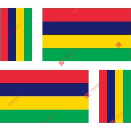 Set of Interesting Car Stickers 4x Sticker Vinyl Car Bumper Decal Outdoor Car Moto World Flag Mauritius