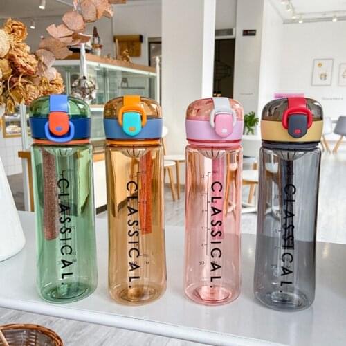 Outdoor Plastic Water Bottle Portable With Large Capacity Letter Space Drop Proof 400ML 500ML Student Sports Cup