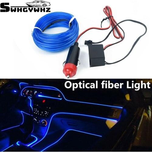 New 4m Car Led Wire Lamp Car Lnterior DIY Party Decorative Light Strip Interior Atmosphere Light 12V Blue