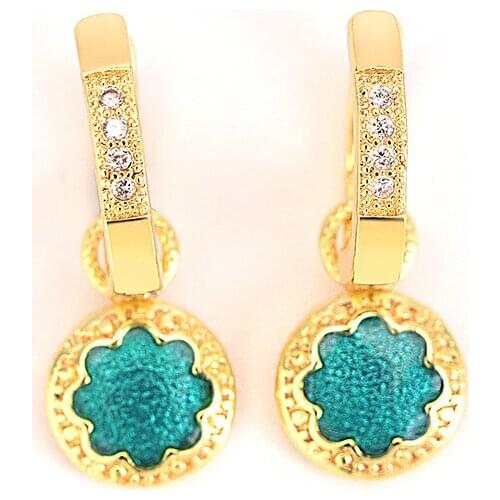 Natural Blue Topaz Gemstone Earrings 14k Yellow Gold Heart Dorp Earrings Wedding Designer Jewelry Fine for Women Special Gift