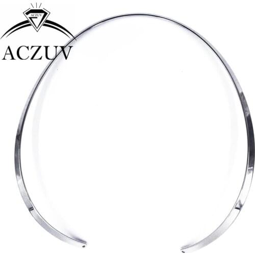 Rhodium Plated 50pcs End with Hole 4.5mm Wire 13cm Metal Collar Circle Choker Necklace Findings Accessories CNW013