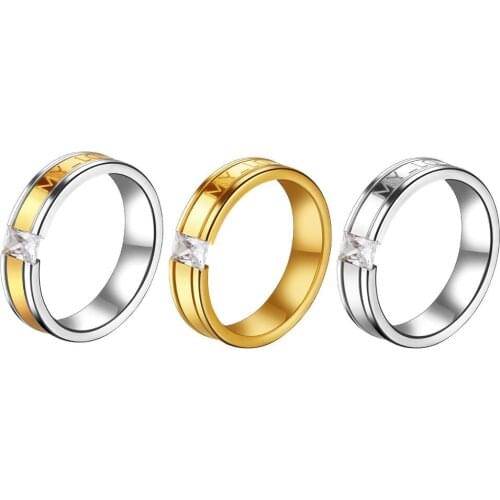 Romantic Engraved Letter MY LOVE Zircon Stone Finger Ring for Couple Gold Silver Color Wedding Band Rings Engagement Jewelry