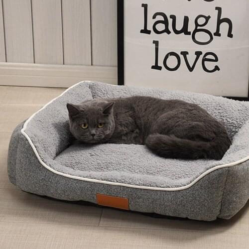 Warming Pet Dog Beds for Medium/Large Dog,Rectangle Pet Bed With Soft Short Plush And Non-Slip Bottom,Dog Sofa Couch Pet Bed