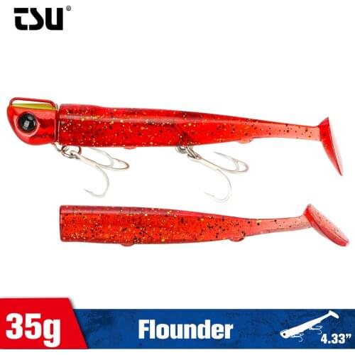 TSURINOYA T Tail Jig Head Soft Fishing Lure 110mm 35g Long Casting Saltwater Artificial Bait Seabass Sinking Jigging Set