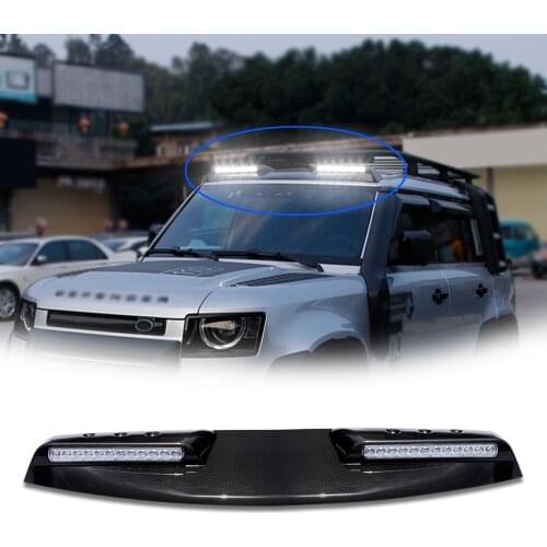 Real carbon fiber Top Light Luggage Rack Off-road Adventure Light for Land Rover Defender 2020 2021 roof light bar pod