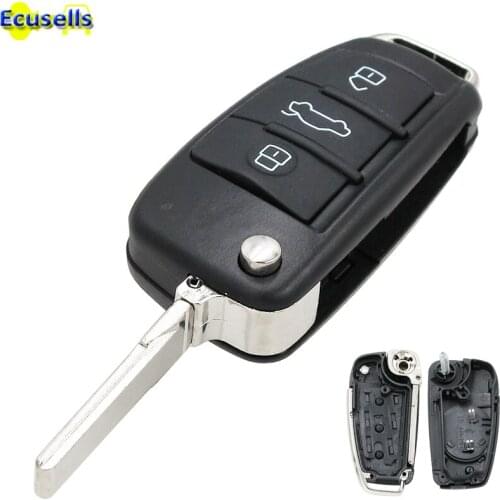 High Quality New FOR AUDI A2 A3 A4 A6 A6L A8 TT S6 Q7 3 BUTTONS FOLDING FLIP REMOTE KEY SHELL CASE FOB
