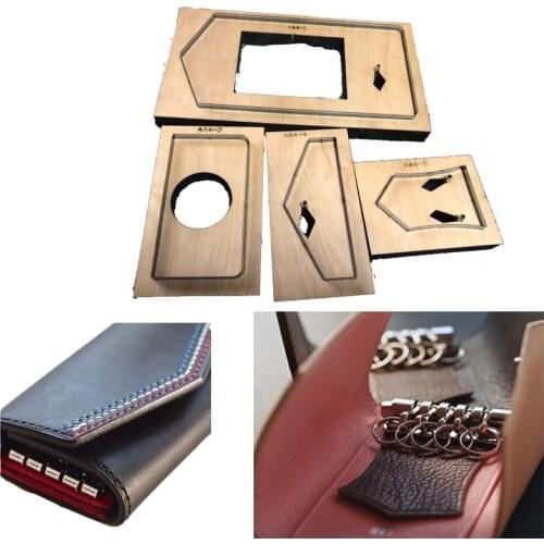 Japan Steel Blade Handmade Leather mold Key Bag Leathercraft Hollow Punch Knife Mould Template DIY Hand Leather Tools Wood Dies