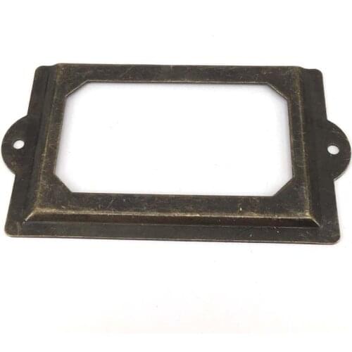 6PCS 125*69mm Large Drawer Box Case Filing Cabinet Metal Label Frame File Name Card Holder+Screws For Furniture